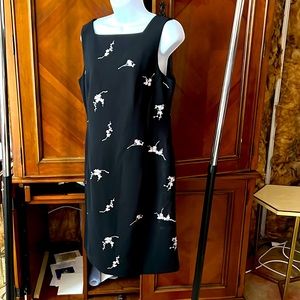 LBD with lovely embroidered flowers